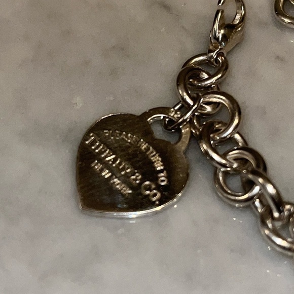 Tiffany & Co. Charm Heart Bracelet w/ Etoile Pink Sapphire & Blue Heart Purse - Picture 12 of 14